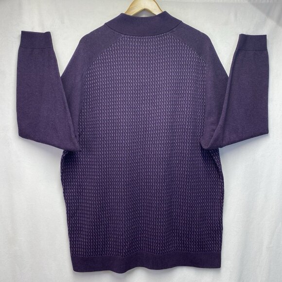 Tommy Bahama Seaport Quater-Zip Mock Neck Pullover Knit Sweater Men XXL Purple - Picture 7 of 12